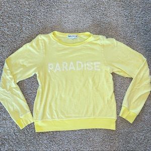 Wildfox Paradise Baggy Beach Jumper Sweatshirt Yellow Size Medium
